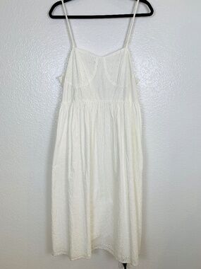 White Eyelet Lace Midi Dress XXL NEW Boho Western Hippie Cottagecore Beach